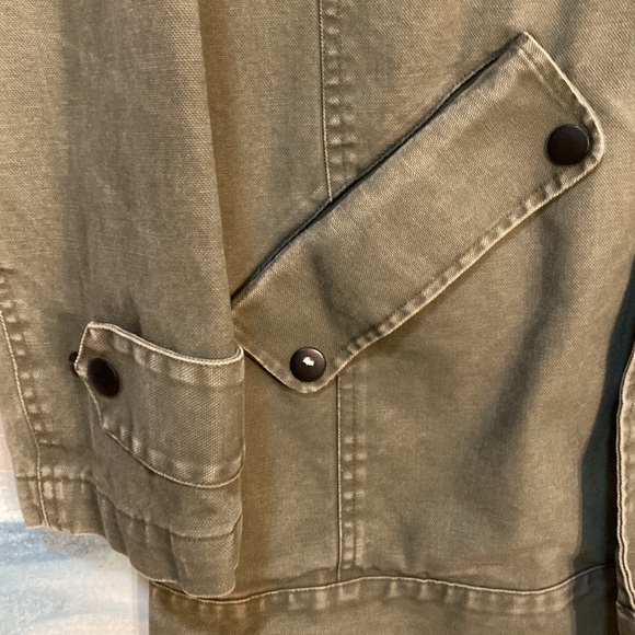 🔥EC-RARE🔥Tommy HiLFIGER 100% Cotton Canvas Hoodie Coat. - Picture 2 of 9